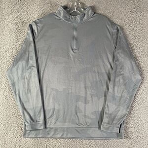 Peter Millar Perth Camo Performance Pullover Men XL Gray 1/4 Zip Sweatshirt Golf
